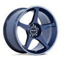 Motegi MR159 Battle V 18x8.5 Obsidian Blue Machined Lip Stripe Wheel with 5x114.3 Bolt Pattern and +35 Offset