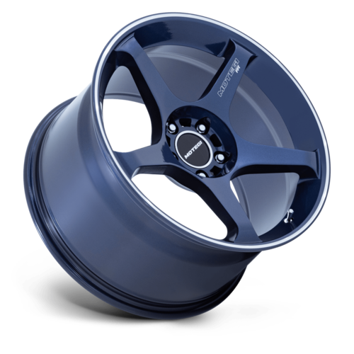 Motegi MR159 BATTLE V 18x10.5 Obsidian Blue Machined Lip Stripe Alloy Wheel