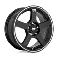 Motegi MR116 FS5 17x7 Inch Gloss Black Machined Flange Alloy Wheel with 5x105/114.3 Bolt Pattern and +40mm Offset