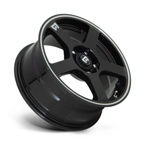 Motegi MR116 FS5 17x7 Gloss Black with Machined Flange Wheel - 5x112/114.3 Bolt Pattern +40mm Offset