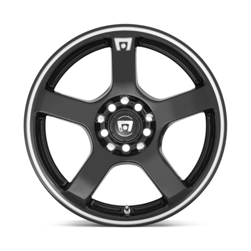 Motegi MR116 FS5 17x7 Inch Gloss Black Machined Flange Wheel with 5x100/5x114.3 Bolt Pattern and 72.56mm Center Bore