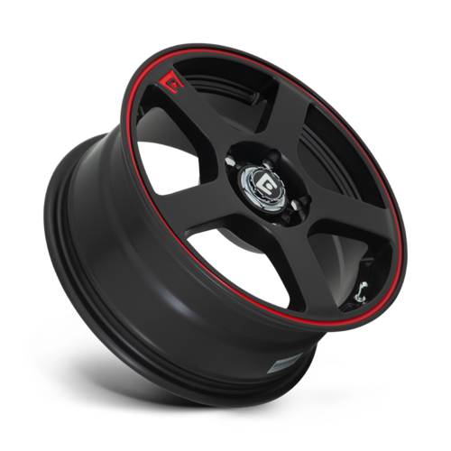 Motegi MR116 FS5 18x8 Matte Black with Red Stripe Wheel - 5x112/114.3 Bolt Pattern, +45mm Offset
