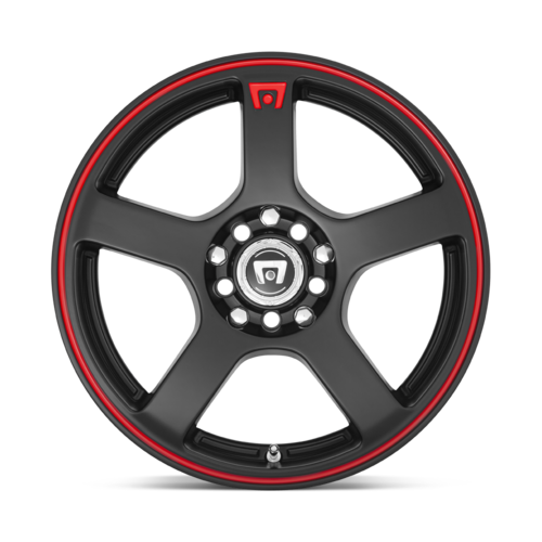 Motegi MR116 FS5 17x7 Matte Black with Red Stripe Wheel for 4x100/4x108 Bolt Pattern
