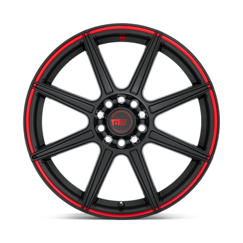 Motegi MR142 CS8 18x8 Satin Black with Red Stripe Wheel with 5x114.3/120 Bolt Pattern and 45mm Offset
