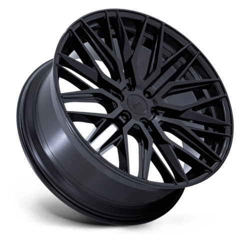 Niche 1PC M224 Gamma 22x9.5 Inch Gloss Black Wheel with 6x139.7 Bolt Pattern and +25 Offset
