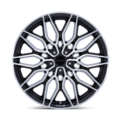Niche 1PC Calabria 5 22x10.5 Wheel with 5x112 Bolt Pattern and Gloss Black Machined Finish