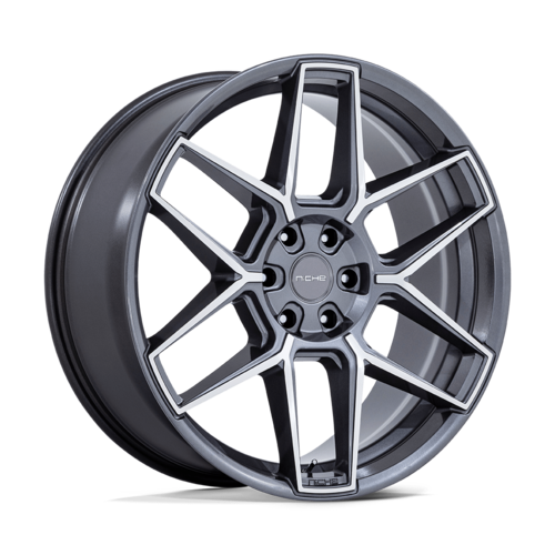 Niche 1PC NC281 RISE 20x10.5 Inch Anthracite Machined Face Wheel with 5x120 Bolt Pattern and +38 Offset