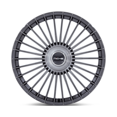 Niche 1PC NC282 Serene 22x10 Inch Gloss Titanium Brushed Wheel with 5x130 Bolt Pattern and +20 Offset