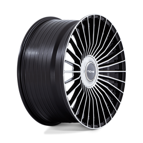 Niche 1PC NC282 SERENE 22x10.5 Inch Gloss Black Machined Wheel with 5x108/5x114.3 Bolt Pattern and +45 Offset