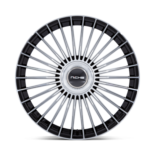 Niche 1PC NC282 SERENE 22x10.5 Inch Gloss Black Machined Wheel with 5x108/5x114.3 Bolt Pattern and +45 Offset