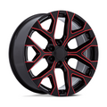 Performance Replicas PR177 22x9 Gloss Black Milled with Red Tint Wheel