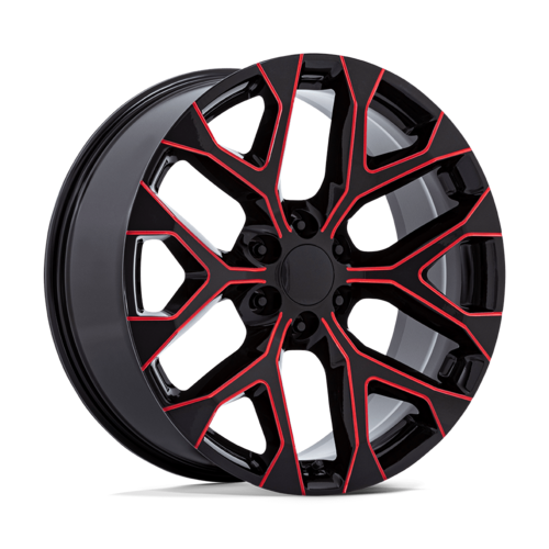 Performance Replicas PR177 22x9 Gloss Black Milled with Red Tint Wheel