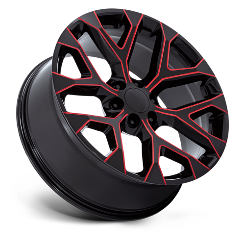 Performance Replicas PR177 20x9 Gloss Black Milled with Red Tint Wheel
