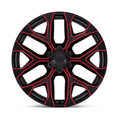 Performance Replicas PR177 26x10 Inch Gloss Black Red Milled Wheel with 6x139.7 Bolt Pattern and +24 Offset