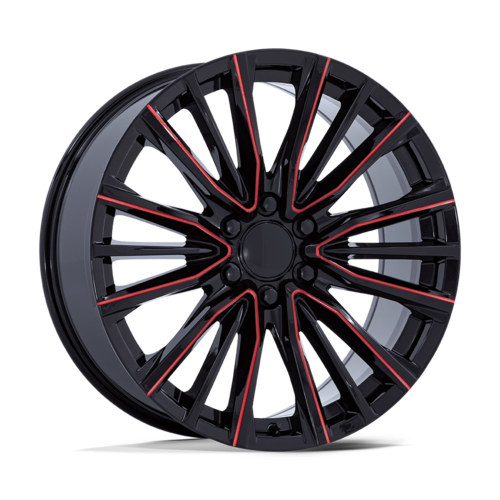 Performance Replicas PR223 24x10 Gloss Black Milled Red Wheel with 6x139.7 Bolt Pattern and +28 Offset