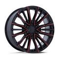 Performance Replicas PR223 24x10 Gloss Black Milled Red Wheel with 6x139.7 Bolt Pattern and +28 Offset