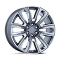 Performance Replicas PR225 24x10 Wheel with Gloss Gunmetal Machined Finish and Chrome Accents