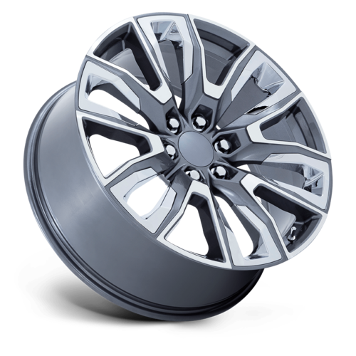Performance Replicas PR225 22x9 Gloss Gunmetal Machined Wheel with Chrome Accents