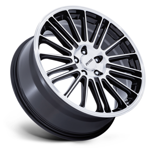 Petrol P1D 19x8 Gloss Black with Machined Face Wheel - 5x112 Bolt Pattern, +40 Offset, 72.56 Center Bore