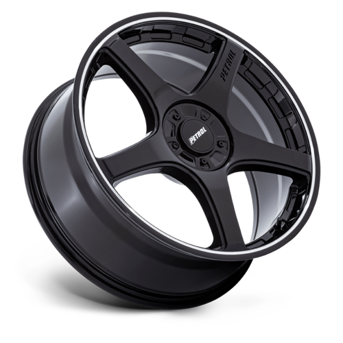 Petrol P2E 19x8 Gloss Black with Machined Lip Alloy Wheel for 5x110/115 Bolt Pattern Vehicles