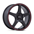 Petrol P2E 17x8 Matte Black with Red Lip Wheel - 5x112/120 Bolt Pattern, +40 Offset