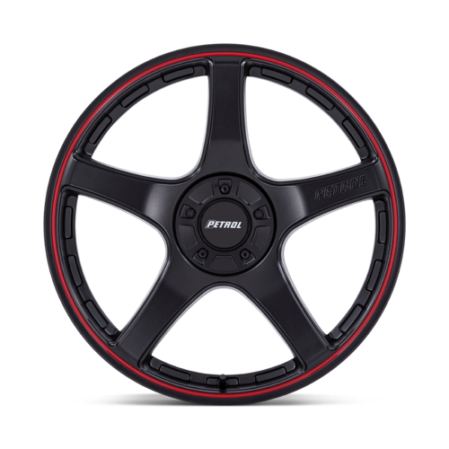 Petrol P2E 20x8.5 Matte Black with Red Lip Wheel for 5x110/115 Bolt Pattern and 72.56mm Center Bore