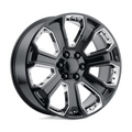 Performance Replicas PR113 22x9 Inch Gloss Black Wheels with Accents, 6x139.7 Bolt Pattern, 24mm Offset, 78.10mm Center Bore