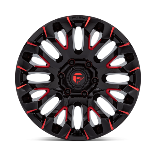 Fuel 1PC D829 Quake 18x9 Gloss Black Milled Red Tint Wheel with 6x135 Bolt Pattern and 87.10mm Center Bore