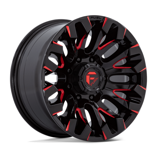 Fuel 1PC D829 QUAKE 18x9 Black Gloss with Red Milled Finish, 8x170 Bolt Pattern, +1 Offset