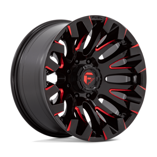Fuel 1PC D829 Quake 20x10 Inch Gloss Black Milled Red Tint Wheel with -18 Offset and 8x165.1 Bolt Pattern