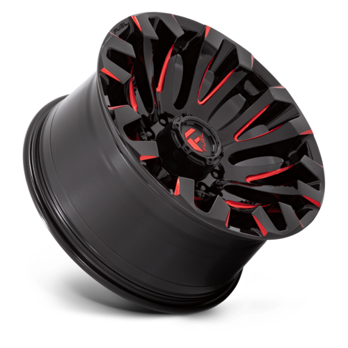 Fuel 1PC D829 Quake 20x10 Inch Gloss Black Milled Red Tint Wheel with -18 Offset and 8x165.1 Bolt Pattern
