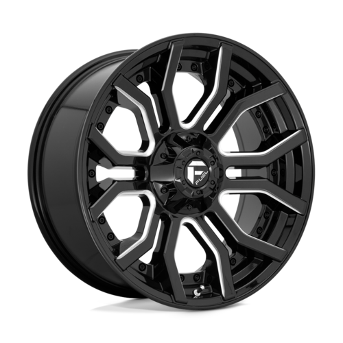 Fuel 1PC D711 RAGE 22x10 Gloss Black Milled Wheel with -18mm Offset and 6x135/139.7 Bolt Pattern