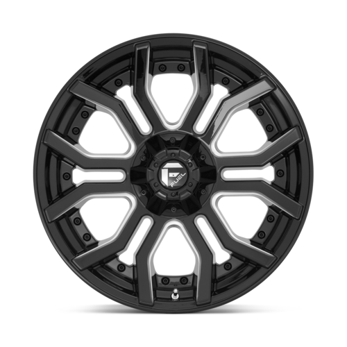 Fuel 1PC D711 RAGE 22x10 Gloss Black Milled Wheel with -18mm Offset and 6x135/139.7 Bolt Pattern