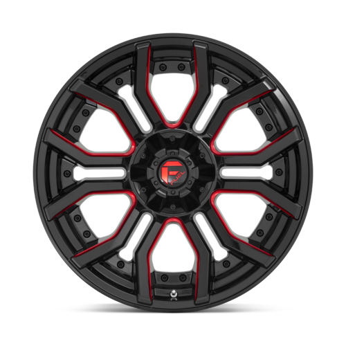 Fuel 1PC D712 RAGE 20x10 Gloss Black with Red Tint Wheel for 6x135/6x139.7 Bolt Pattern