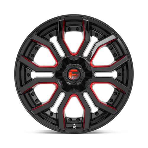 Fuel 1PC D712 RAGE 20x9 Gloss Black with Red Tint Wheel - 6x135/139.7 Bolt Pattern, 1.0 Offset, 106.10 Center Bore