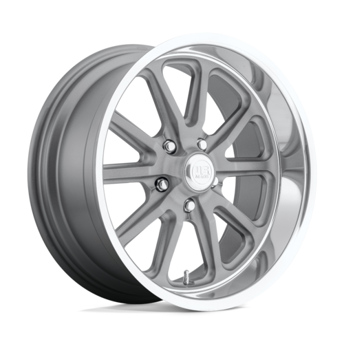 US Mag 1PC U111 Rambler 18x9.5 inch Textured Gray Wheel with Diamond Cut Lip and 5x120.65 Bolt Pattern