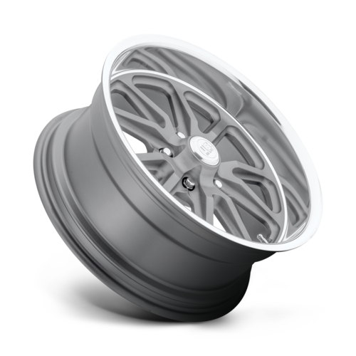 US Mag 1PC U111 Rambler 20x10 Inch Textured Gray Wheel with Diamond Cut Lip and 5x114.3 Bolt Pattern