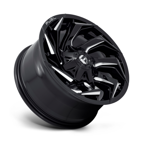 Fuel 1PC D753 Reaction 18x9 Gloss Black Milled Wheel with 6x135/6x139.7 Bolt Pattern