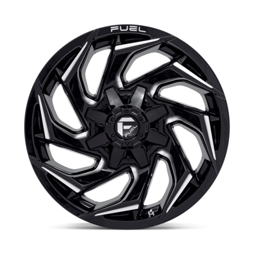 Fuel 1PC D753 Reaction 18x9 Gloss Black Milled Wheel with 6x135/6x139.7 Bolt Pattern