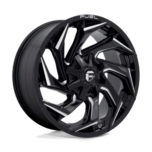 Fuel 1PC D753 Reaction 20x9 Inch Gloss Black Milled Wheel with 8x180 Bolt Pattern