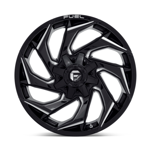 Fuel 1PC D753 Reaction 20x9 Inch Gloss Black Milled Wheel with 8x180 Bolt Pattern
