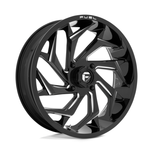 Fuel UTV D753 Reaction UTV 18x7 Gloss Black Milled Wheel with 4x156 Bolt Pattern and 132mm Center Bore