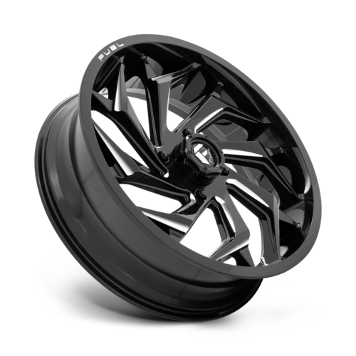Fuel UTV D753 Reaction UTV 24x7 Gloss Black Milled Wheel with 4x137 Bolt Pattern and 110.10mm Center Bore