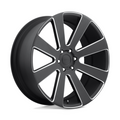 DUB 1PC S187 8-Ball Matte Black Milled Wheel - 24x10 inches, 6x139.7 bolt pattern, +20 offset