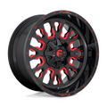 Fuel 1PC D612 Stroke 17x9 Inch Black Gloss Red Tinted Clear Wheel with -12 Offset