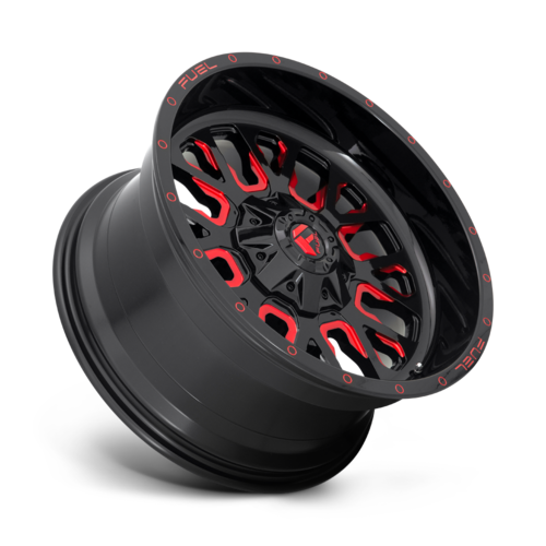 Fuel 1PC D612 Stroke 20x9 Inch Gloss Black Red Tinted Clear Wheel with 6x135/139.7 Bolt Pattern and +20 Offset