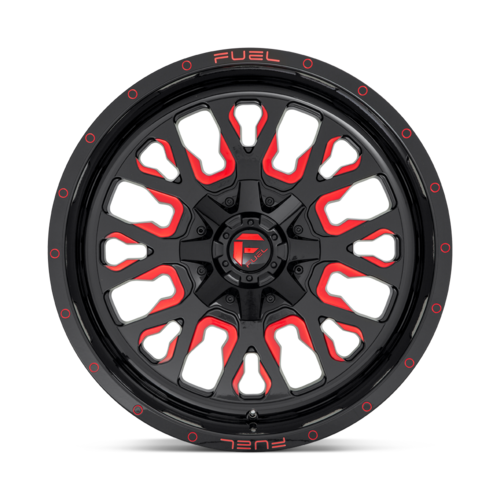 Fuel 1PC D612 Stroke 17x9 Inch Black Gloss Red Tinted Clear Wheel with -12 Offset