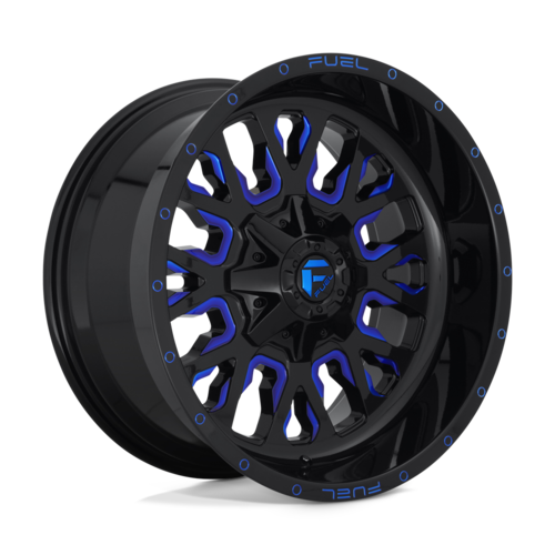 Fuel 1PC D645 Stroke 20x10 Black Gloss Blue Tinted Clear Wheel with -18 Offset and 8x170 Bolt Pattern