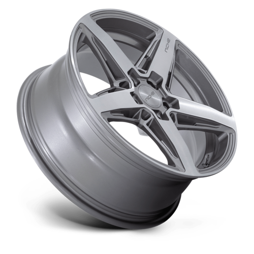 Niche 1PC M270 Teramo 18x8 Silver Anthracite Brushed Face Wheel with 5x120 Bolt Pattern and +40 Offset
