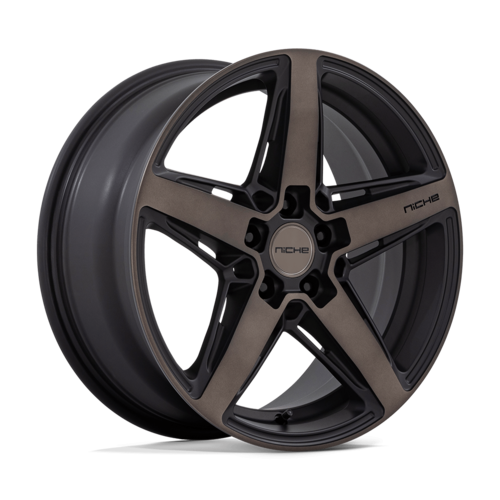Niche 1PC M271 Teramo 18x8 Matte Black with Double Dark Tint Face Wheel with 5x114.3 Bolt Pattern and +30 Offset